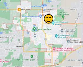 Map of Lafayette, Colorado Silver Creek neighborhood
